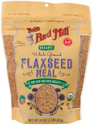Organic Whole Ground Flaxseed Meal, 16 oz (453 g) by Bobs Red Mill-Kosttillskott, Linfrö