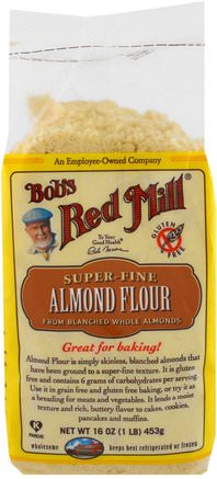 Super-Fine Almond Flour, Gluten-Free, 16 oz (453 g) by Bobs Red Mill-Mat, Mjöl Och Blandningar, Mandelmjöl