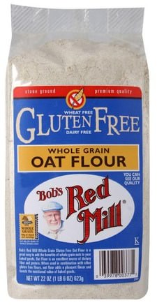 Whole Grain Oat Flour, Gluten Free, 22 oz (623 g) by Bobs Red Mill-Mat, Mjöl Och Blandningar