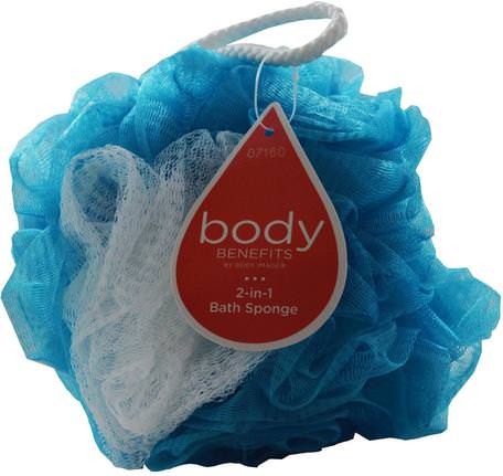 By Body Image, 2-in-1 Bath Sponge, 1 Sponge by Body Benefits-Bad, Skönhet, Bad Svampar Och Borstar