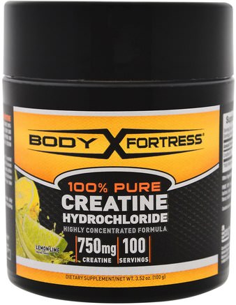 100% Pure Creatine HCL, Lemon-Lime, 3.52 oz (100 g) by Body Fortress-Sport, Kreatinpulver, Sport