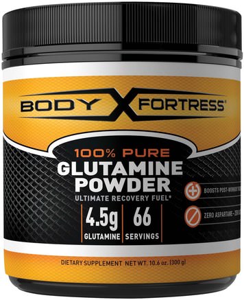 100% Pure Glutamine Powder, 10.6 oz (300 g) by Body Fortress-Kosttillskott, Aminosyror, L Glutamin, L Glutaminpulver, Sport, Sport