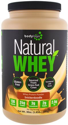 Natural Whey Protein Powder, Snickerdoodle, 30 oz (840 g) by Bodylogix-Sport, Kosttillskott, Vassleprotein
