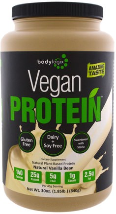 Vegan Protein, Natural Vanilla Bean, 30 oz (840 g) by Bodylogix-Sport, Kosttillskott, Protein