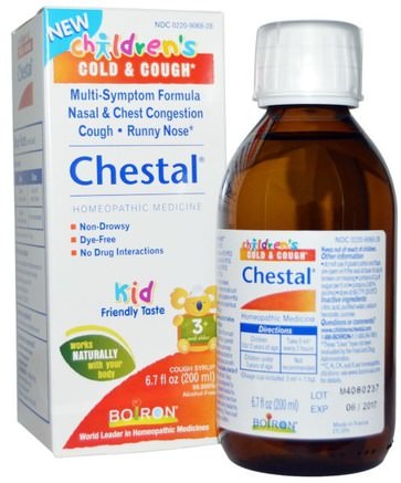Chestal, Childrens Cold & Cough, 6.7 fl oz (200 ml) by Boiron-Barns Hälsa, Kall Influensa Hosta, Barn