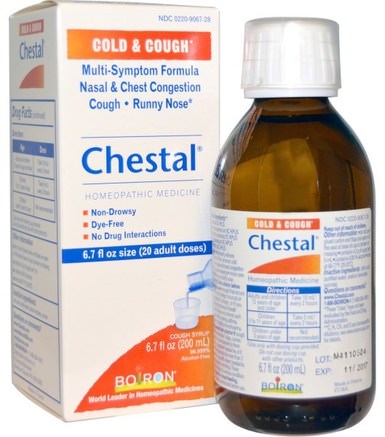 Chestal, Cold & Cough, 6.7 fl oz (200 ml) by Boiron-Hälsa, Kall Influensa Och Viral, Hosta Sirap, Kosttillskott, Homeopati Hosta Kyla Och Influensa