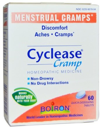 Cyclease Cramp, Menstrual Cramps, 60 Quick-Dissolving Tablets by Boiron-Hälsa, Premenstruellt Syndrom, Premenstrual, Kosttillskott, Homeopati Smärtlindring