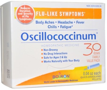 Oscillococcinum, Flu-Like Symptoms, 30 Doses, 0.04 oz Each by Boiron-Hälsa, Kall Influensa Och Virus, Kall Och Influensa, Kosttillskott, Homeopati Hosta Kyla Och Influensa