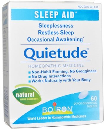 Quietude, Sleep Aid, 60 Quick-Dissolving Tablets by Boiron-Kosttillskott, Sömn, Homeopati Anti Stress Och Sömn