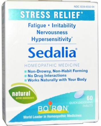 Sedalia, Stress Relief, 60 Quick-Dissolving Tablets by Boiron-Kosttillskott, Homeopati, Allergi, Homeopati Anti Stress Och Sömn