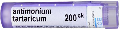Single Remedies, Antimonium Tartaricum, 200CK, Approx. 80 Pellets by Boiron-Hosta Och Hals, Kyla Och Influensa