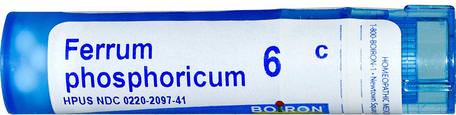 Single Remedies, Ferrum Phosphoricum, 6C, 80 Pellets by Boiron-Kall Och Influensa, Cirkulatorisk