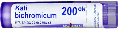 Single Remedies, Kali Bichromicum, 200CK, Approx 80 Pellets by Boiron-Hosta Och Hals, Kyla Och Influensa
