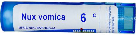 Single Remedies, Nux Vomica, 6C, Approx 80 Pellets by Boiron-Hosta Och Hals, Cirkulatorisk