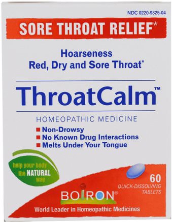 ThroatCalm, 60 Quick Dissolving Tablets by Boiron-Hälsa, Kall Influensa Och Viral, Halsvårdspray
