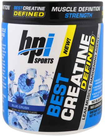 Best Creatine Defined, Lean Muscle Hardening Agent, Blue Crush, 10.58 oz (300 g) by BPI Sports-Sport, Kreatin