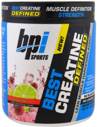 Best Creatine Defined, Lean Muscle Hardening Agent, Cherry Lime, 10.58 oz (300 g) by BPI Sports-Sport, Kreatin