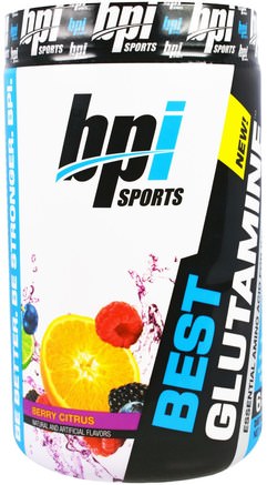 Best Glutamine, Berry Citrus, 14.1 oz (400 g) by BPI Sports-Kosttillskott, Aminosyror, L Glutamin