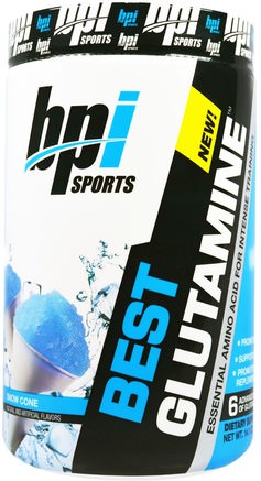 Best Glutamine, Snow Cone, 14.1 oz (400 g) by BPI Sports-Kosttillskott, Aminosyror, L Glutamin