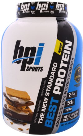 Best Protein, Advanced 100% Protein Formula, SMores, 5.2 lbs (2.363 g) by BPI Sports-Sport, Kosttillskott, Vassleprotein