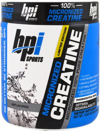 Micronized Creatine, Limited Edition, Micronized 100% Pure Creatine, Unflavored, 10.58 oz (300 g) by BPI Sports-Sport, Kreatin