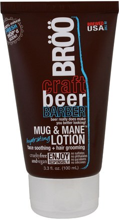 Crafted Beer Barber, Mug & Mane Hydrating Lotion, Fresh Scent, 3.3 fl oz (100 ml) by BR-Skönhet, Hudvård, Ansiktsvård, Ansiktsvård