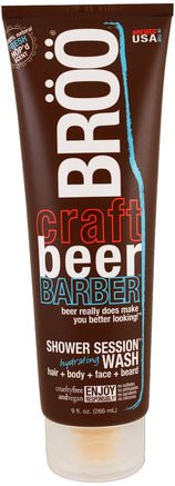Crafted Beer Barber, Shower Session Hydrating Wash, Fresh Scent, 9 fl oz (266 ml) by BR-Bad, Skönhet, Duschgel