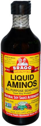 Liquid Aminos, Natural Soy Sauce Alternative, 16 fl oz (473 ml) by Bragg-Bragg Flytande Aminos