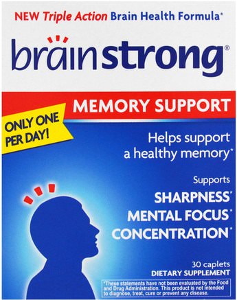 Memory Support, 30 Caplets by BrainStrong-Hälsa, Uppmärksamhet Underskott Störning, Lägg Till, Adhd, Hjärna, Minne