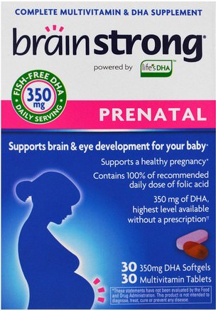 Prenatal, 30 Softgels, 30 Tablets by BrainStrong-Kosttillskott, Efa Omega 3 6 9 (Epa Dha), Dha, Epa, Vitaminer, Prenatala Multivitaminer