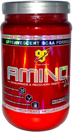 Amino-X, Endurance & Recovery Agent, Fruit Punch, 15.3 oz (435 g) by BSN-Kosttillskott, Aminosyror, Bcaa (Förgrenad Aminosyra), Sport, Sport