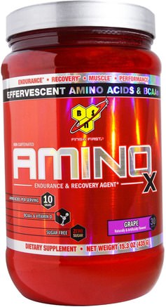 Amino-X, Endurance & Recovery Agent, Grape, 15.3 oz (435 g) by BSN-Sport, Träning, Sport