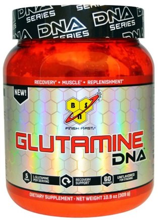 DNA Series, Glutamine DNA, Unflavored, 10.9 oz (309 g) by BSN-Kosttillskott, Aminosyror, L Glutamin, L Glutaminpulver, Sport, Sport