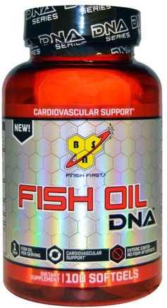 Fish Oil, DNA, Cardiovascular Support, 100 Softgels by BSN-Kosttillskott, Efa Omega 3 6 9 (Epa Dha), Fiskolja, Mjölkgjorda Fiskoljor
