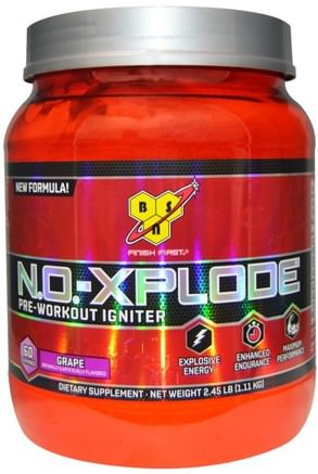 N.O.-Xplode, Pre-Workout Igniter, Grape, 2.45 lbs (1.11 kg) by BSN-Sverige