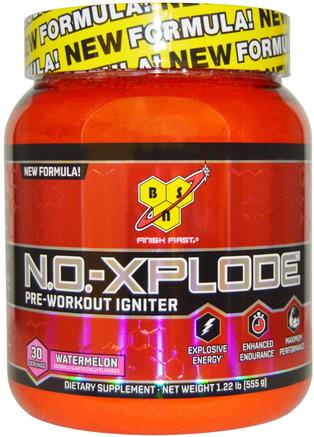 N.O.-Xplode, Pre-Workout Igniter, Watermelon, 1.22 lbs (555 g) by BSN-Hälsa, Energi, Sport, Träning