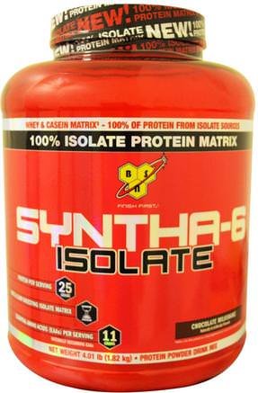Syntha-6 Isolate, Protein Powder Drink Mix, Chocolate Milkshake, 4.01 lbs (1.82 kg) by BSN-Kosttillskott, Vassleprotein
