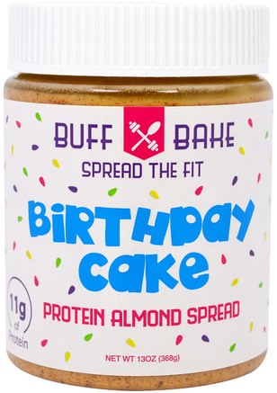 Birthday Cake Protein Almond Spread, 13 oz (368 g) by Buff Bake-Mat, Sylt Spridda