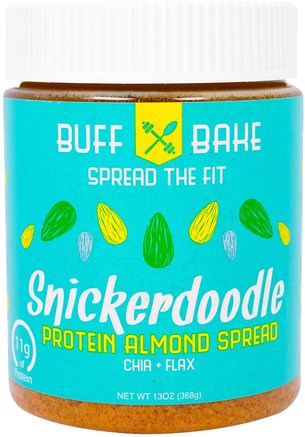 Snickerdoodle Protein Almond Spread, 13 oz (368 g) by Buff Bake-Mat, Sylt Spridning, Mutter Smörgåsar, Mandel Smör