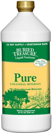 Liquid Nutrients, Pure Colloidal Minerals, 32 fl oz (946 ml) by Buried Treasure-Kosttillskott, Mineraler, Begravd Skatt Multivitaminer Och Mineraler