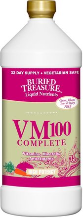 Liquid Nutrients, VM100 Complete, 32 fl oz (946 ml) by Buried Treasure-Vitaminer, Flytande Multivitaminer, Begravda Skattemän