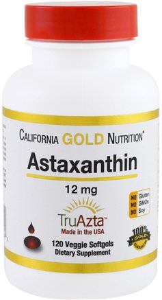 CGN, Astaxanthin, Triple-Strength, Natural, U.S. Sourced & Made, No GMOs, 12mg, 120 Veggie Softgels by California Gold Nutrition-Kosttillskott, Antioxidanter, Astaxanthin, Cgn Astaxanthin