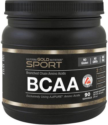 CGN, BCAA, AjiPure, Branched Chain Amino Acids, Gluten Free, 16 oz (454 g) by California Gold Nutrition-Bcaa (Förgrenad Kedjaminosyra), Cgn Bcaas, Cgn-Aminosyror