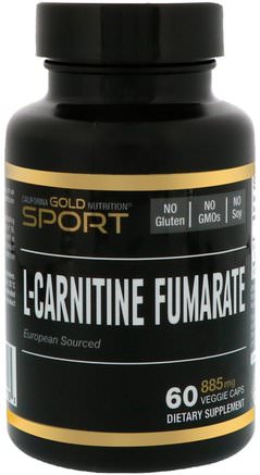 CGN, Sport, L-Carnitine Fumarate, 885 mg, 60 Veggie Caps by California Gold Nutrition-Cgn Ren Sport, Cgn Aminosyror, Aminosyror, L Karnitin