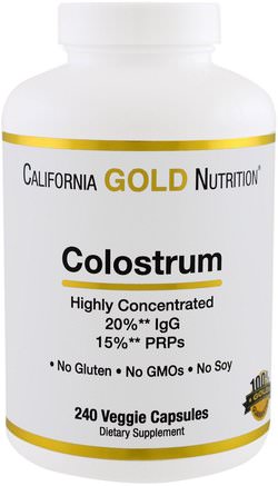 CGN, Colostrum, 240 Veggie Capsules by California Gold Nutrition-Cgn Kolostrum, Tillskott, Kolostrum