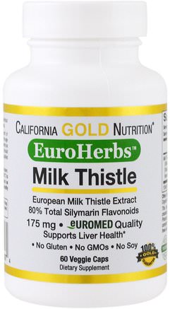 CGN, EuroHerbs, Milk Thistle Extract, Clinical Strength, 60 Veggie Caps by California Gold Nutrition-Cgn Mjölktistel, Cgn Euroherbs