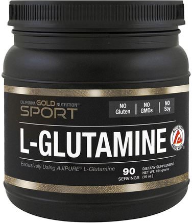 CGN, L-Glutamine, AjiPure, Pure Powder, Gluten Free, 16 oz (454 g) by California Gold Nutrition-Kosttillskott, Aminosyror, Cgn L-Glutamin, L Glutamin