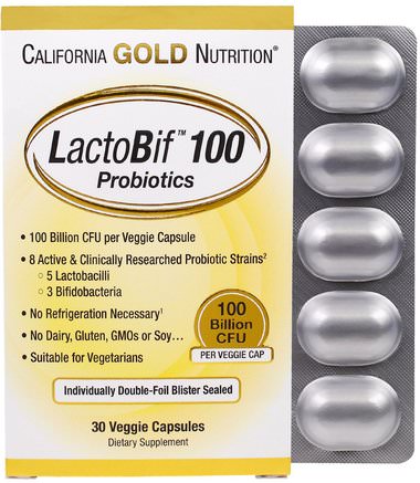CGN, LactoBif Probiotics, 100 Billion CFU, 30 Veggie Caps by California Gold Nutrition-Cgn Laktobif Probiotikum, Kosttillskott, Probiotika