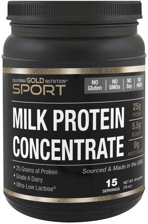 CGN, Milk Protein Concentrate, Ultra-Low Lactose, Gluten Free, 16 oz (454 g) by California Gold Nutrition-Cgn Ren Sport, Cgn Proteiner