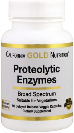 CGN, Proteolytic Enzymes, 90 Delayed Release Veggie Capsules by California Gold Nutrition-Kosttillskott, Enzymer, Cgn Enzymer